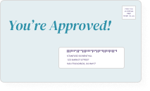 Illustration of a "You're Approved!" credit offer envelope
